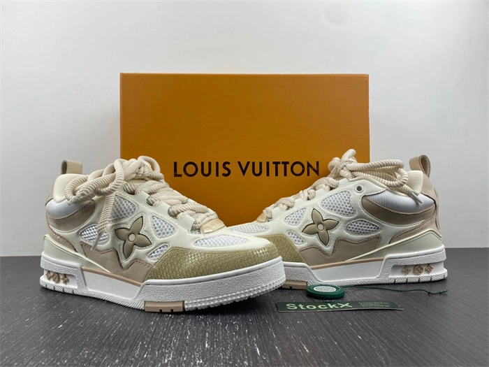 Flexible Luis Vitton LV Skate Sneaker Beige White 1AARQH 1708