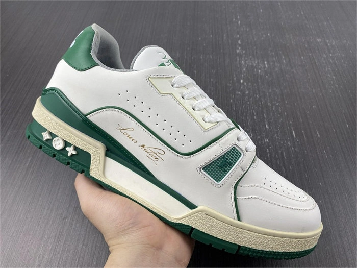 Luis Vitton LV Trainer Sneaker Low White Green 1A54HM FashionForward 1706