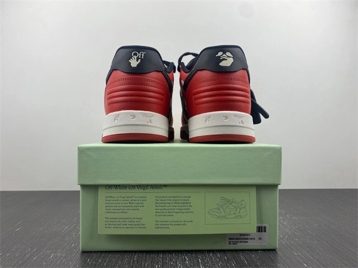 OFF-WHITE Out Of Office OOO Low Tops Black White Red OMIA189S22LEA Upgraded 3118